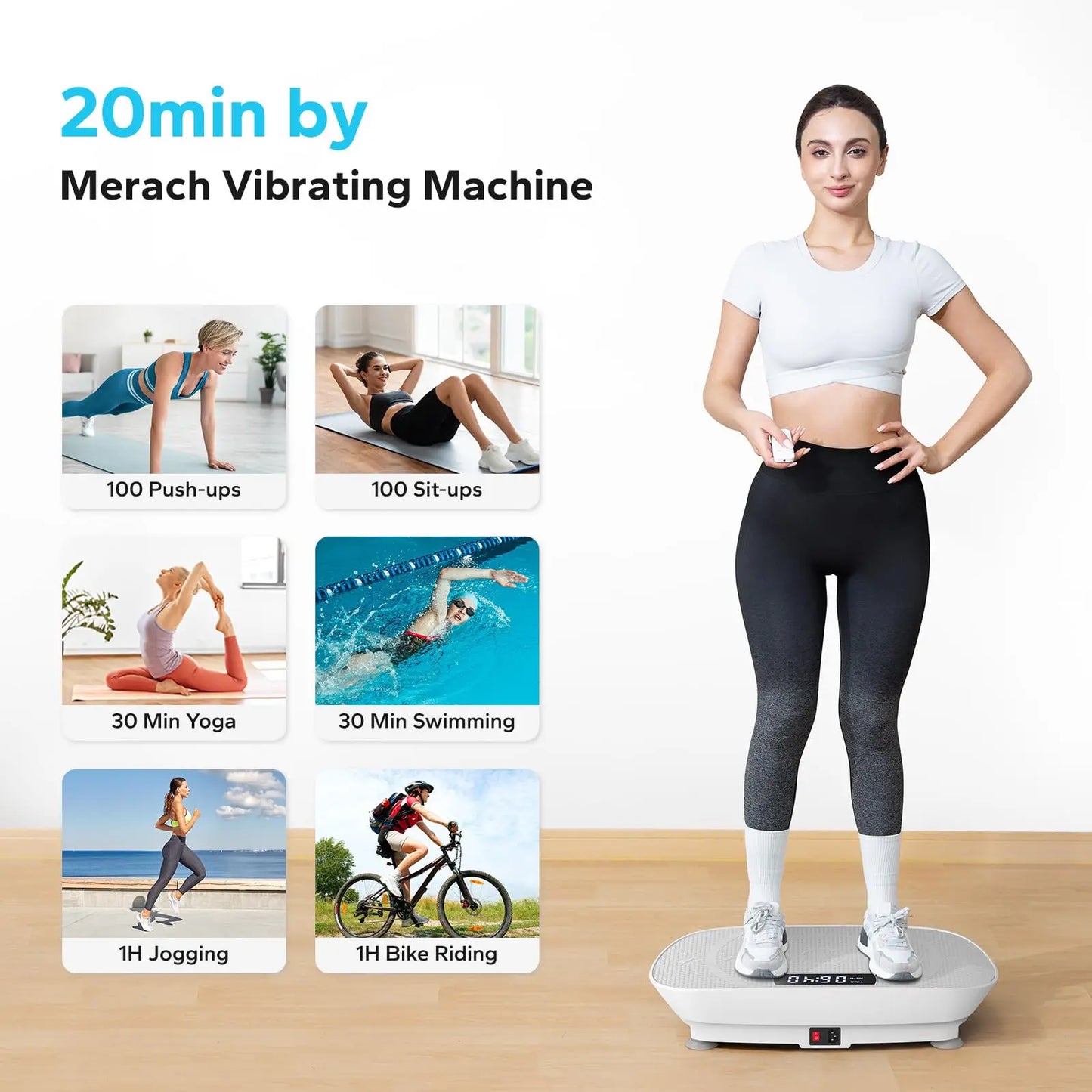 MERACH Vibration Plate Exercise Machine Whole Body Workout