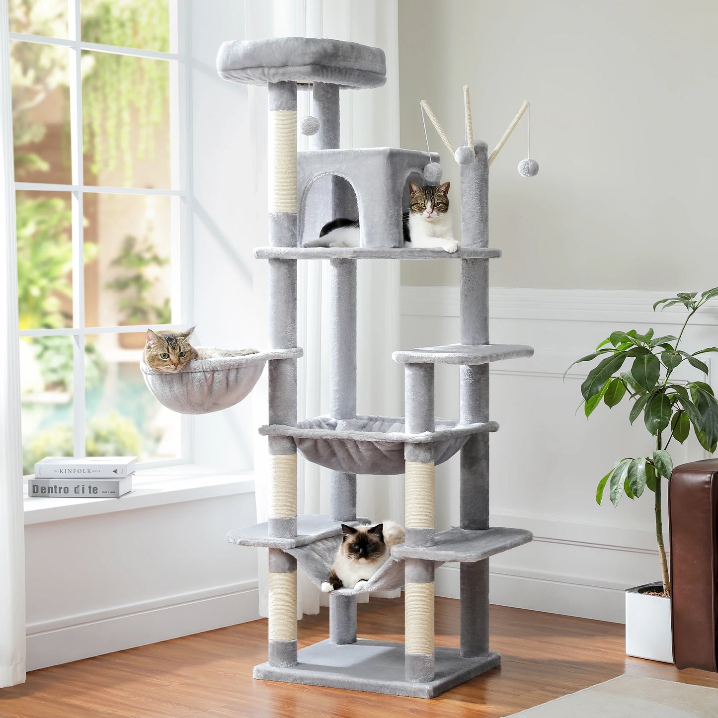 Large Cat Tree for Indoor Cats – 7-Level Activity Castle