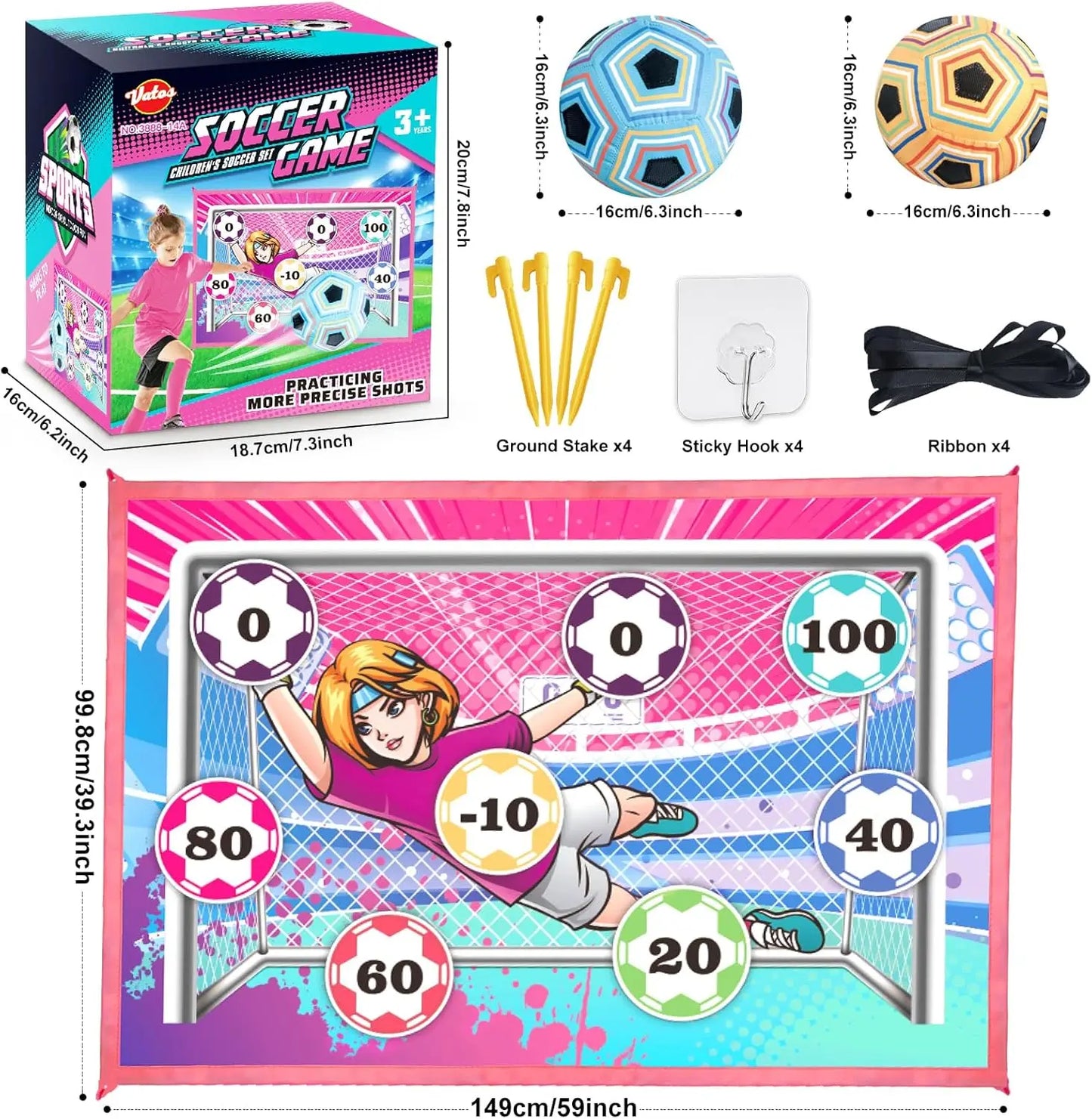 Soccer Ball Set for Kids Toss Football - Fun Outdoor Activity