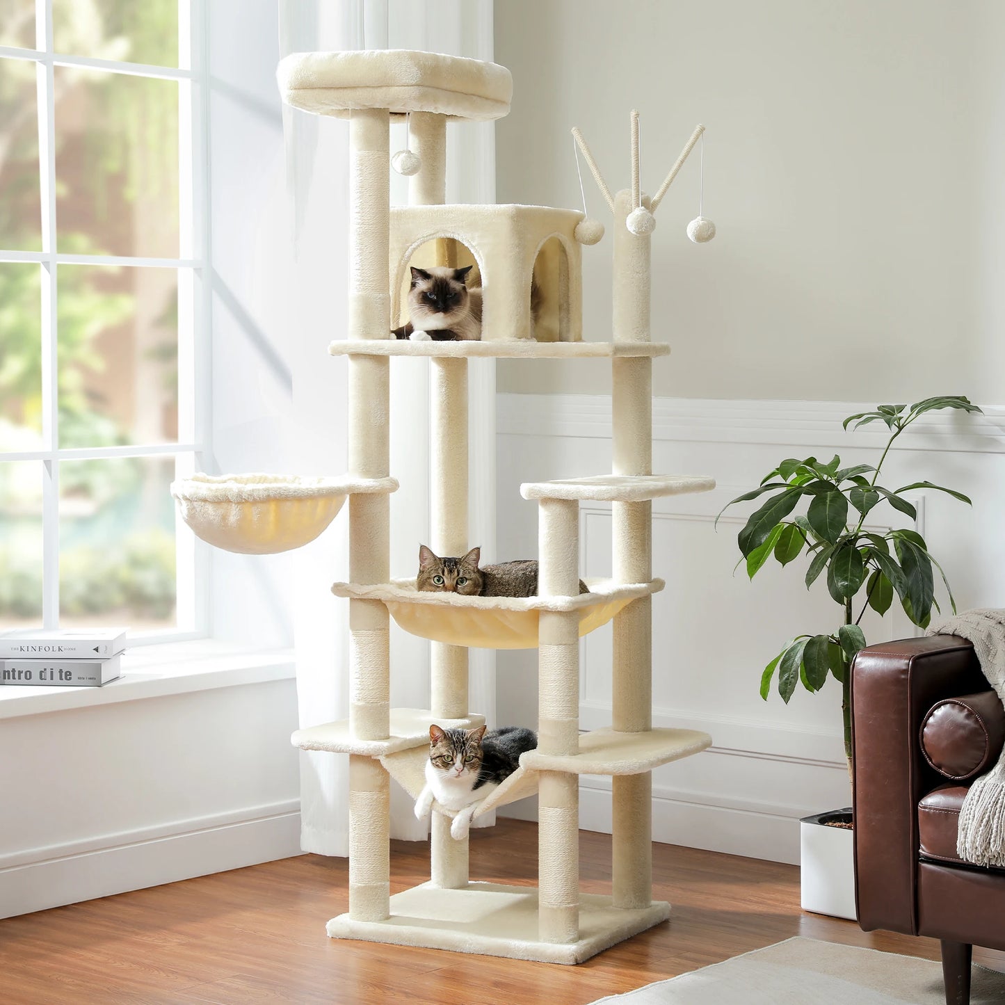 Large Cat Tree for Indoor Cats – 7-Level Activity Castle