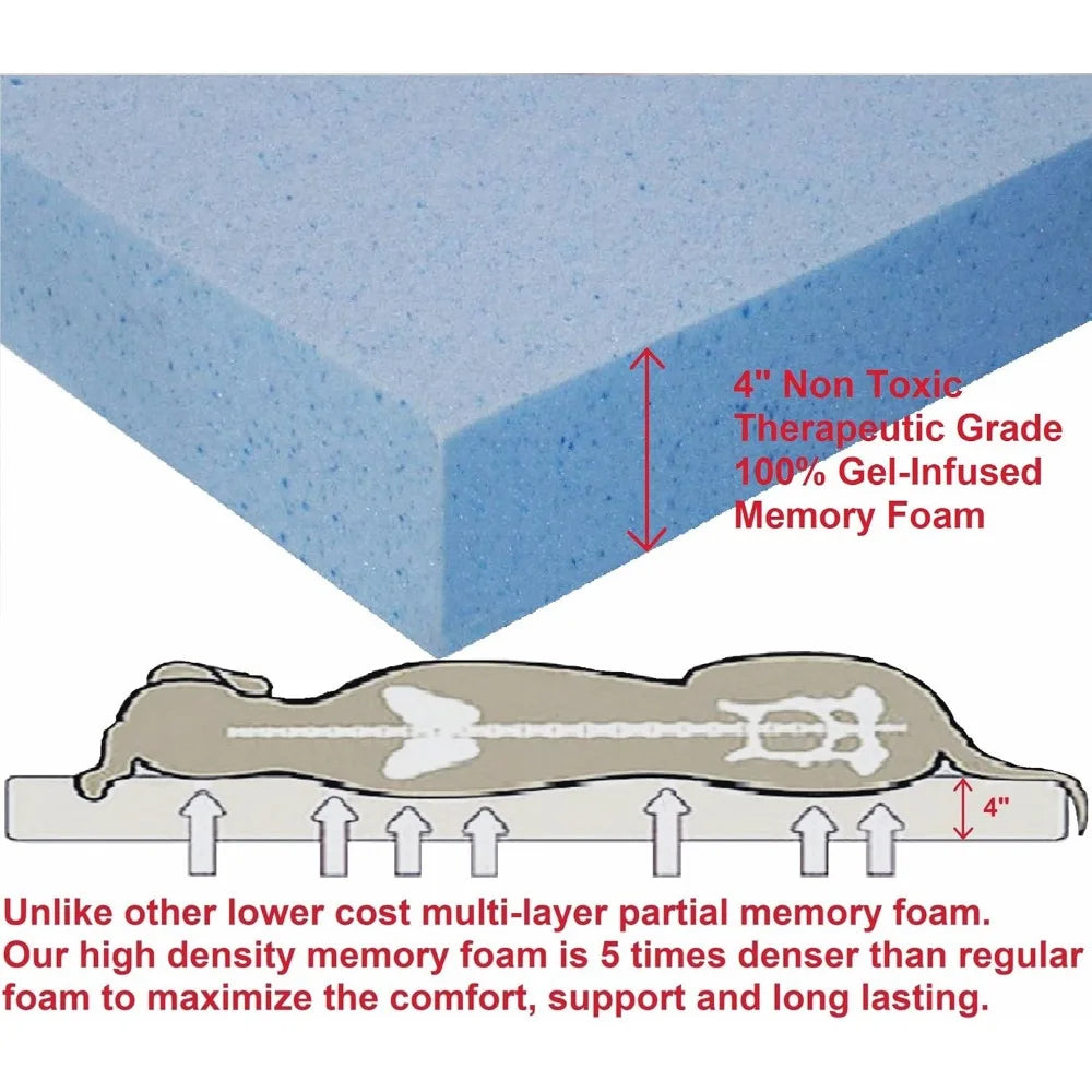 True Orthopedic Gel Memory Foam Dog Bed for Ultimate Comfort