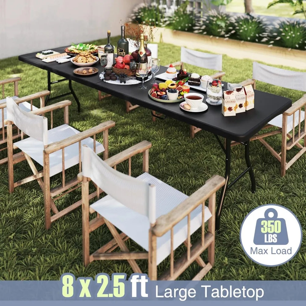 8ft Plastic Heavy Duty Tabletop, Handle, Lock
