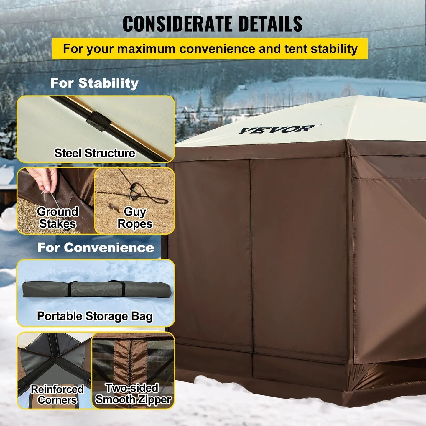 10' x 10' Waterproof Pop-up Gazebo Tent for 8 People
