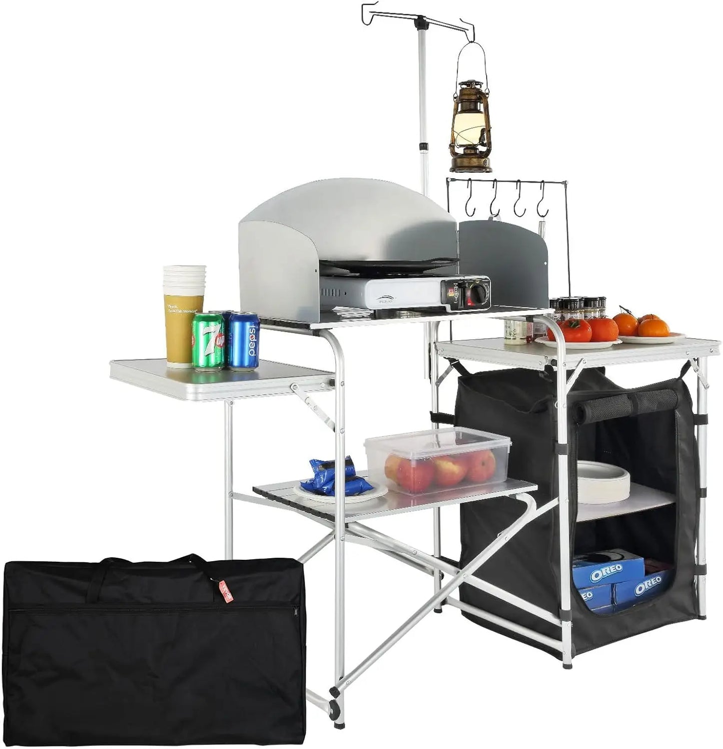 Folding Kitchen Table With Carrying Bag And 3 Cupboard