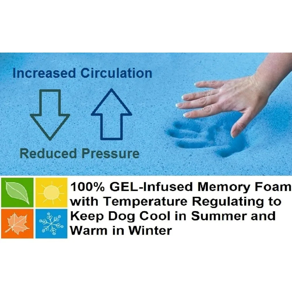 True Orthopedic Gel Memory Foam Dog Bed for Ultimate Comfort
