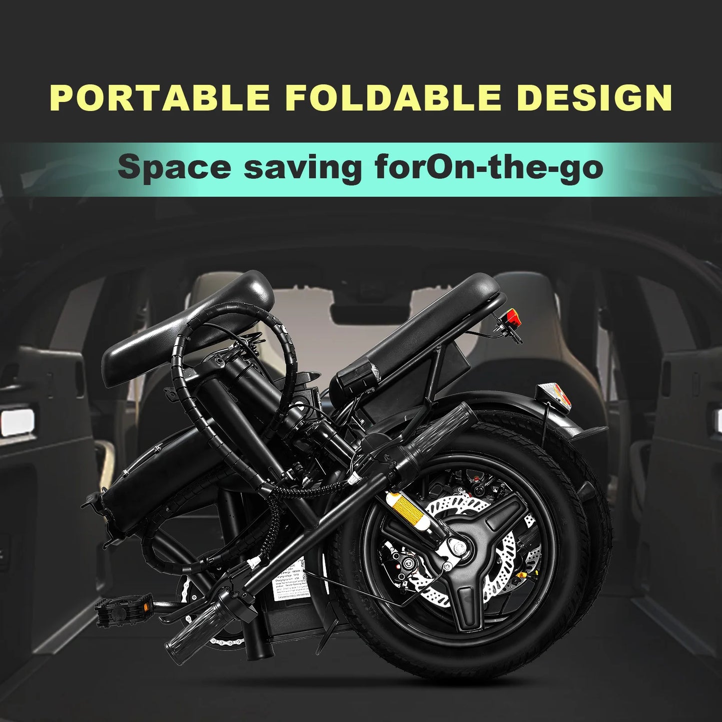 400W Motor Adult Electric Bicycle Foldable With Seat Basket