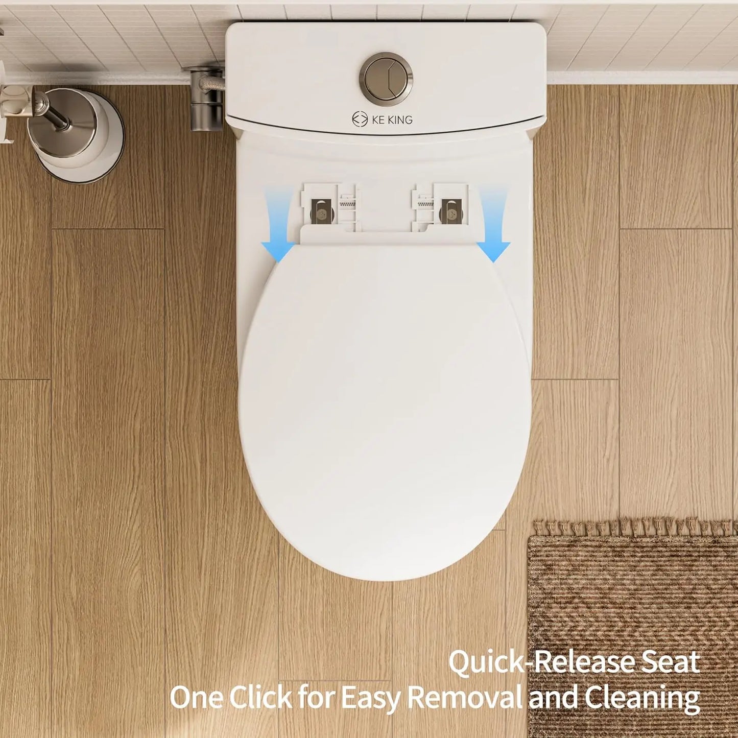 One Piece Powerful Flush Modern Toilet Small Bathroom