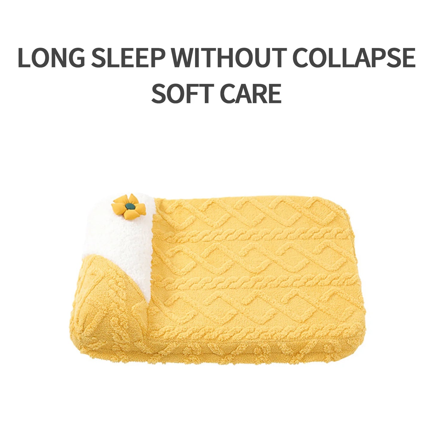 1Pcs/Lot Cute Yellow Cream Cat Beds With Crumb Pillow Comfy