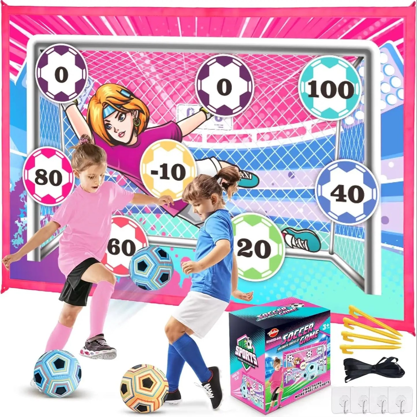 Soccer Ball Set for Kids Toss Football - Fun Outdoor Activity