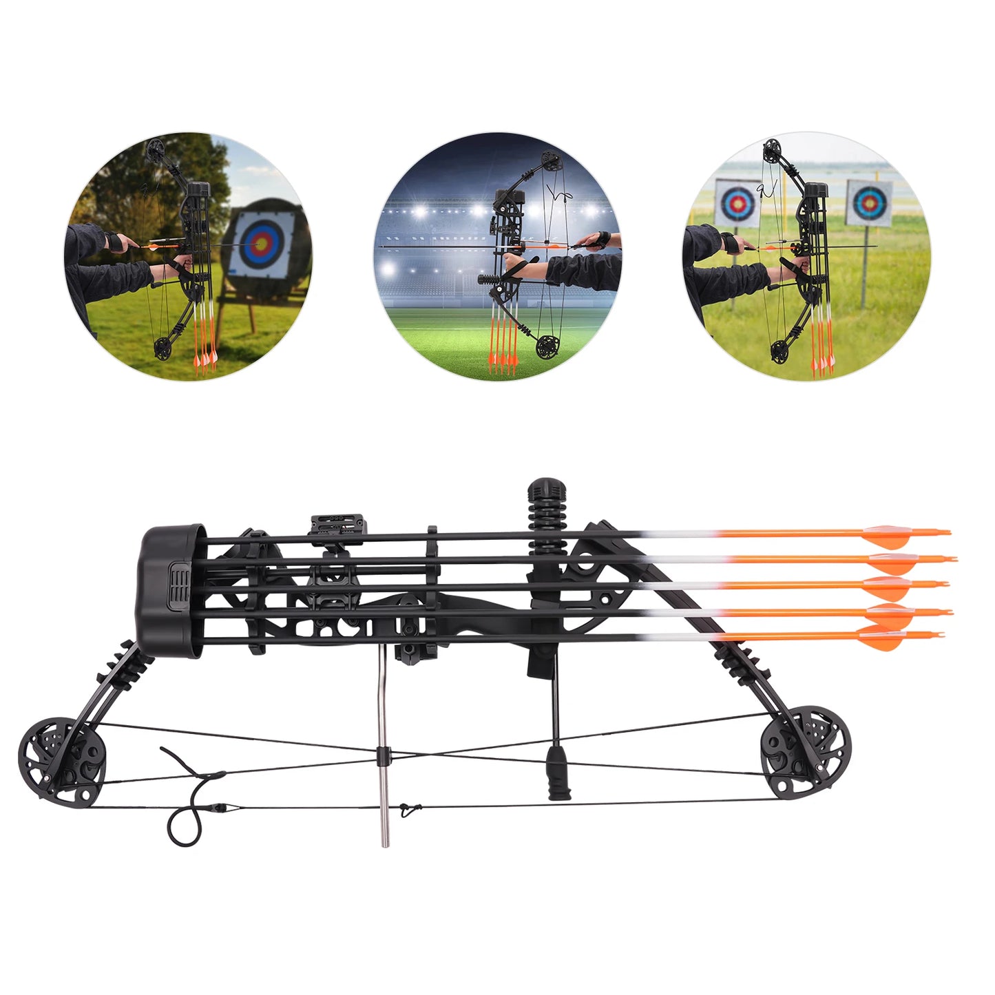 Compound Bow Kit 30-60lbs, Includes 12 Arrows
