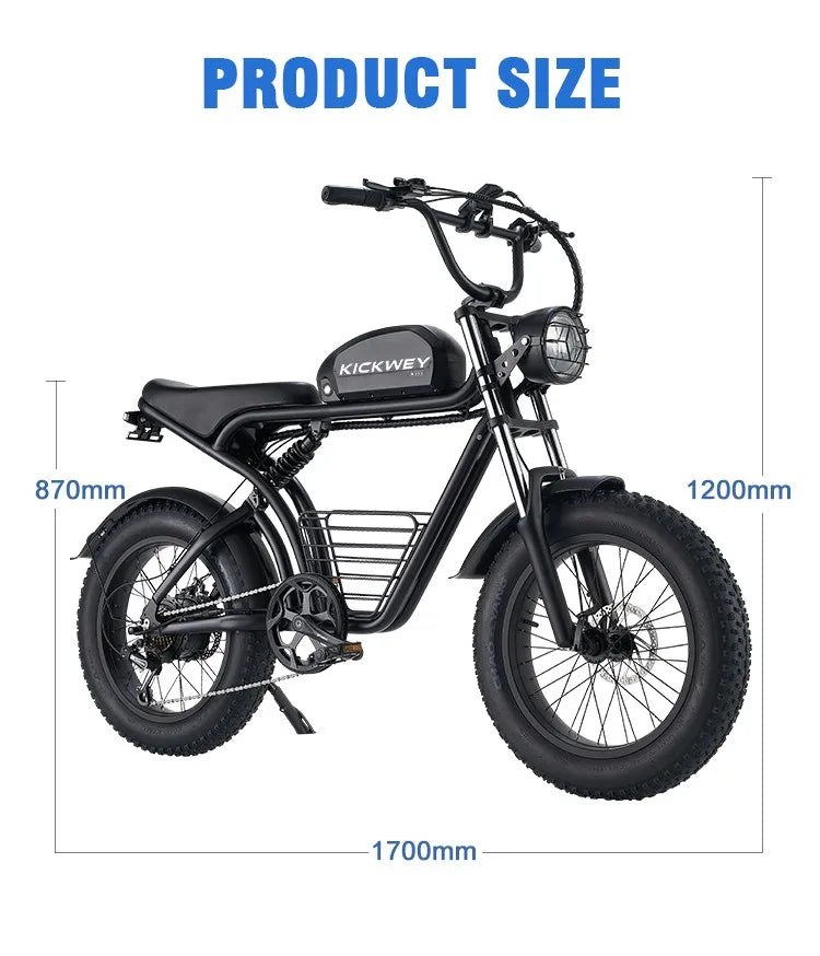 K7-1 Electric Bike – High-Speed, Brushless Motor, Carbon Steel Frame