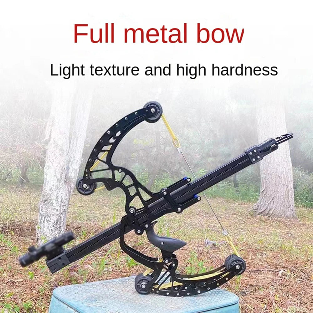 All-metal 50-round compound bow and arrow