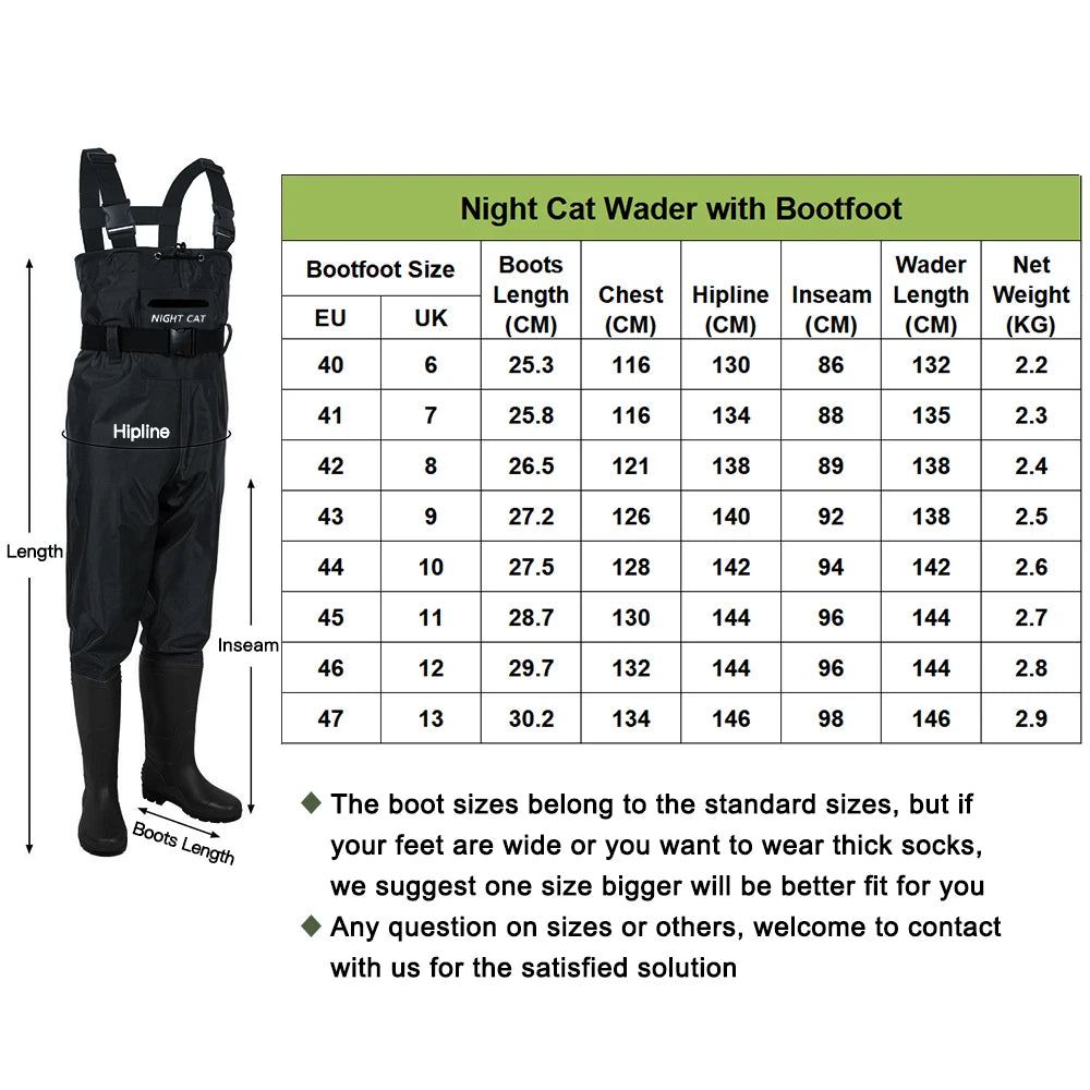 Waders Breathable Waterproof Chest Nylon