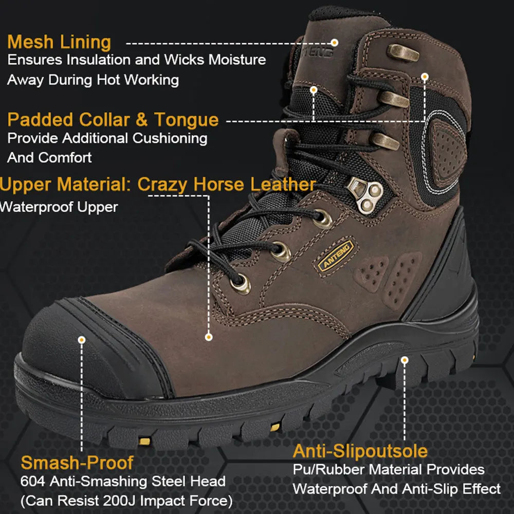 Men's ESD Work Boots with Steel Toe Cap