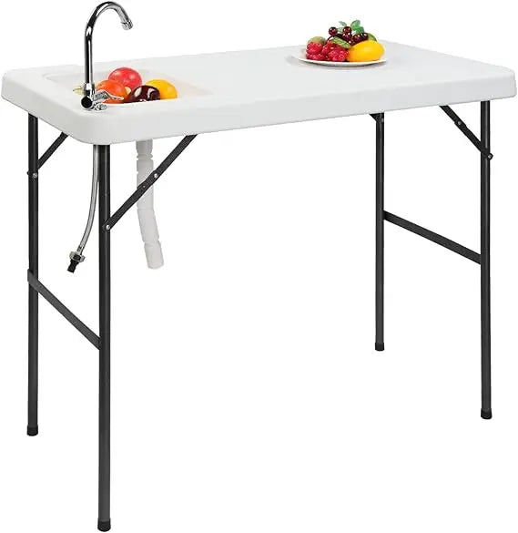 45" Fish Station with Sink, 360° Stainless