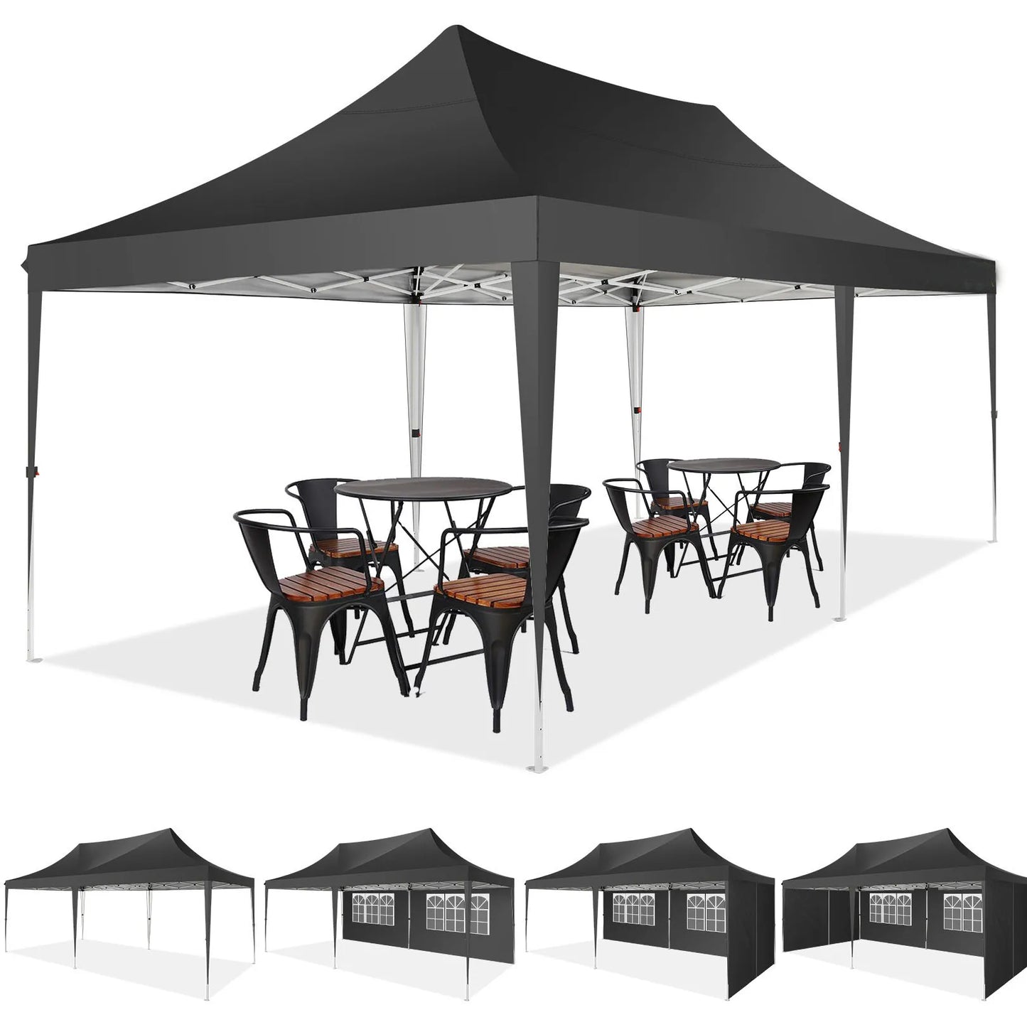 10x20 Pop Up Canopy Tent with 6 Sidewalls for Events