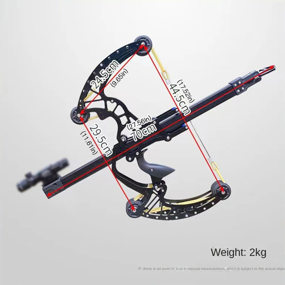 All-metal 50-round compound bow and arrow