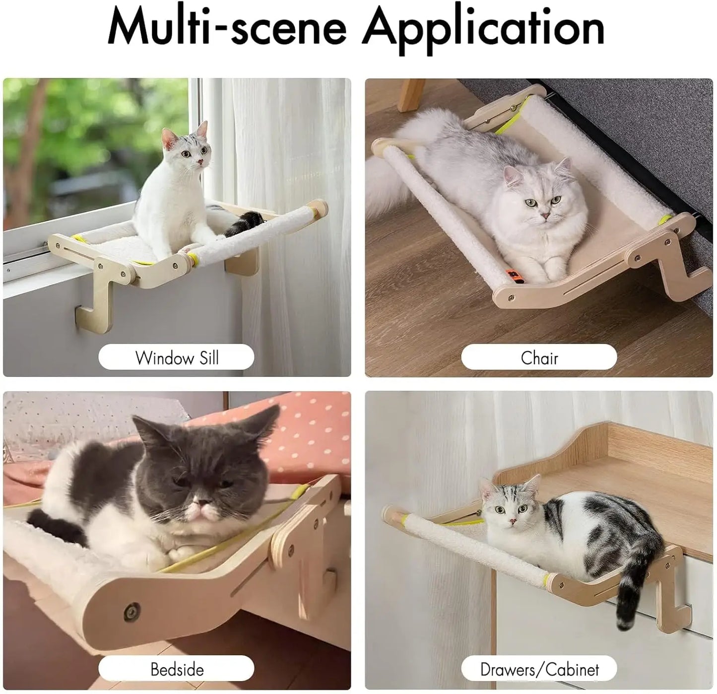 Mewoofun Cat Window Perch Lounge Mount Hammock Bed Large Beige