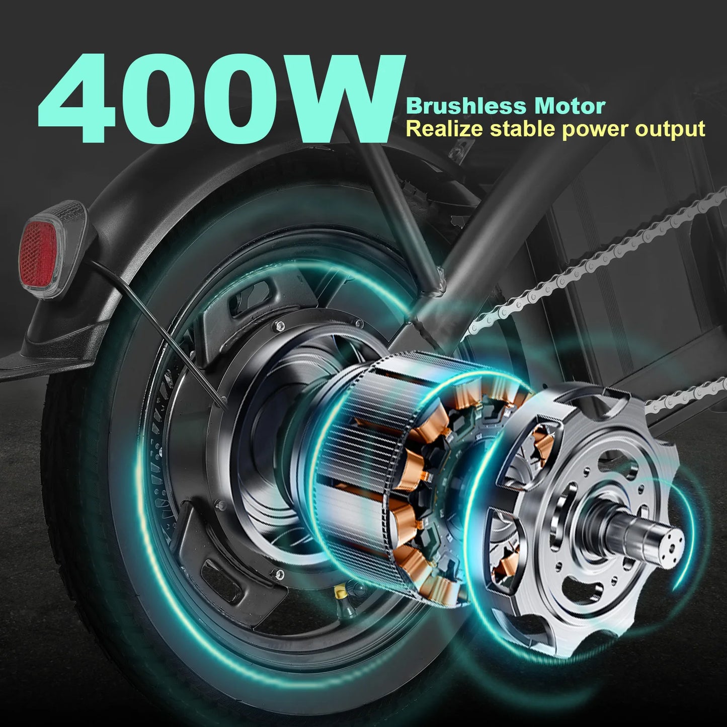 400W Motor Adult Electric Bicycle Foldable With Seat Basket