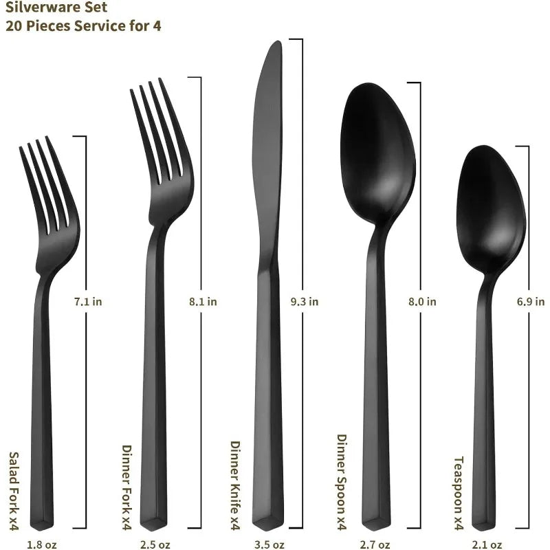 20-Piece Stainless Steel Flatware Satin Polished