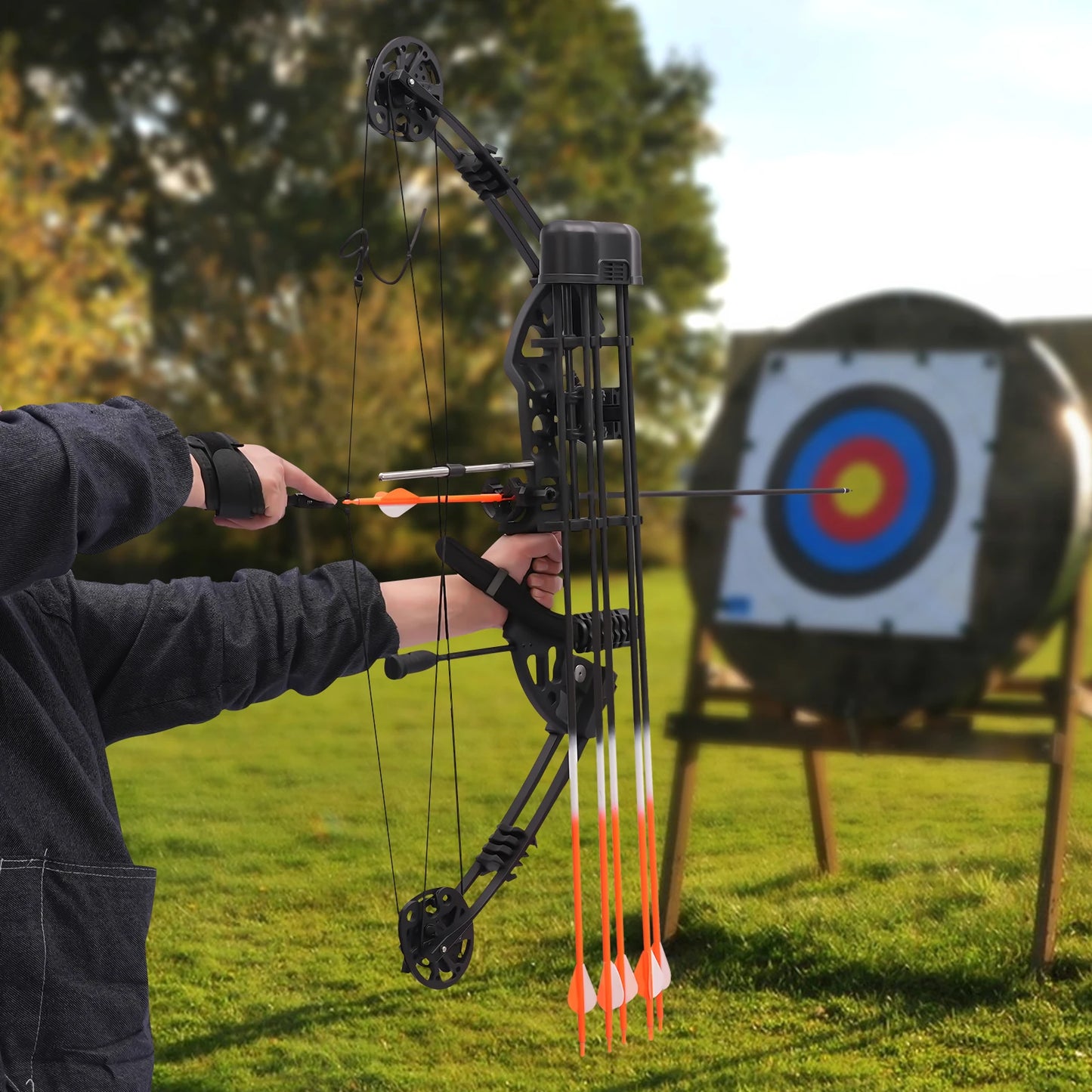 Compound Bow Kit 30-60lbs, Includes 12 Arrows