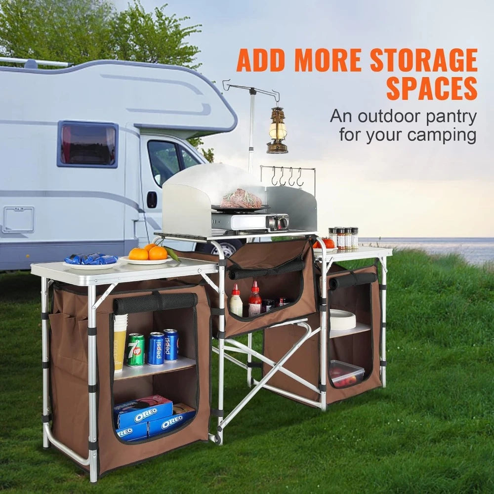 Folding Kitchen Table With Carrying Bag And 3 Cupboard