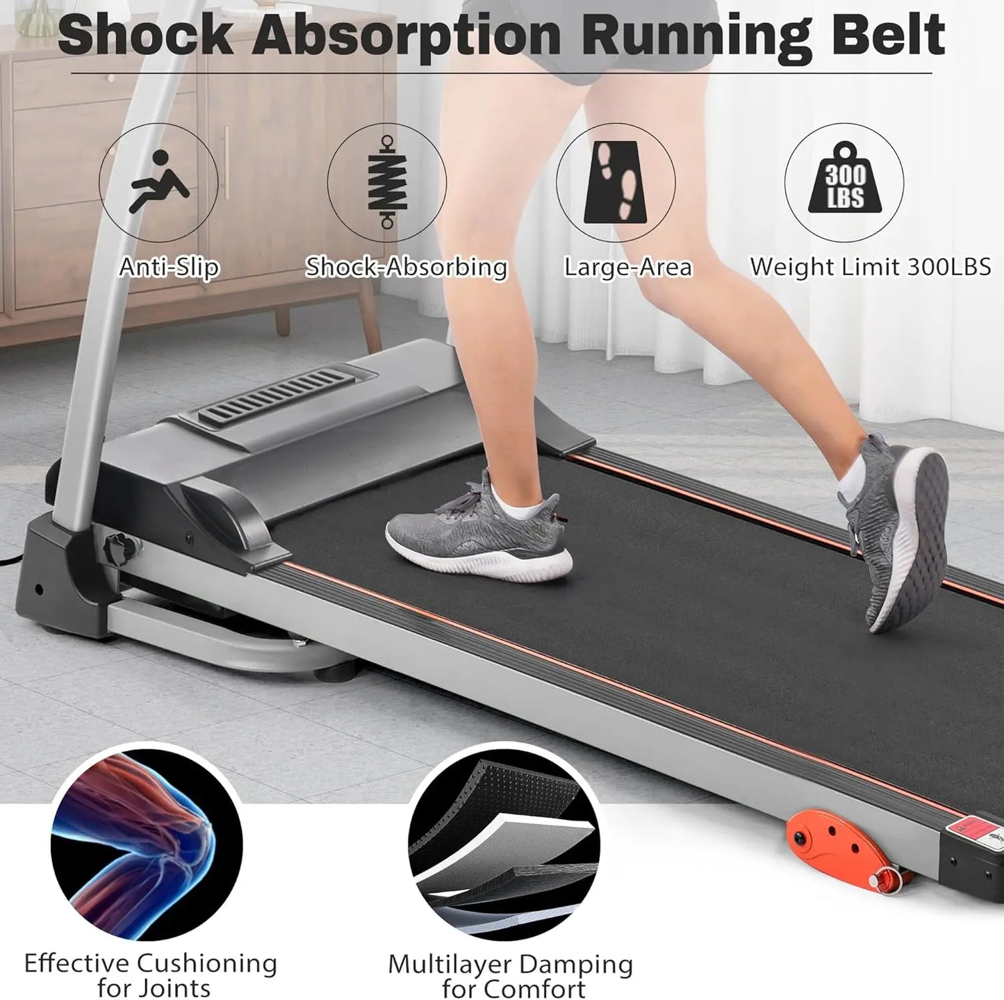 Folding Incline, 2.5HP Treadmill, Running, Walking