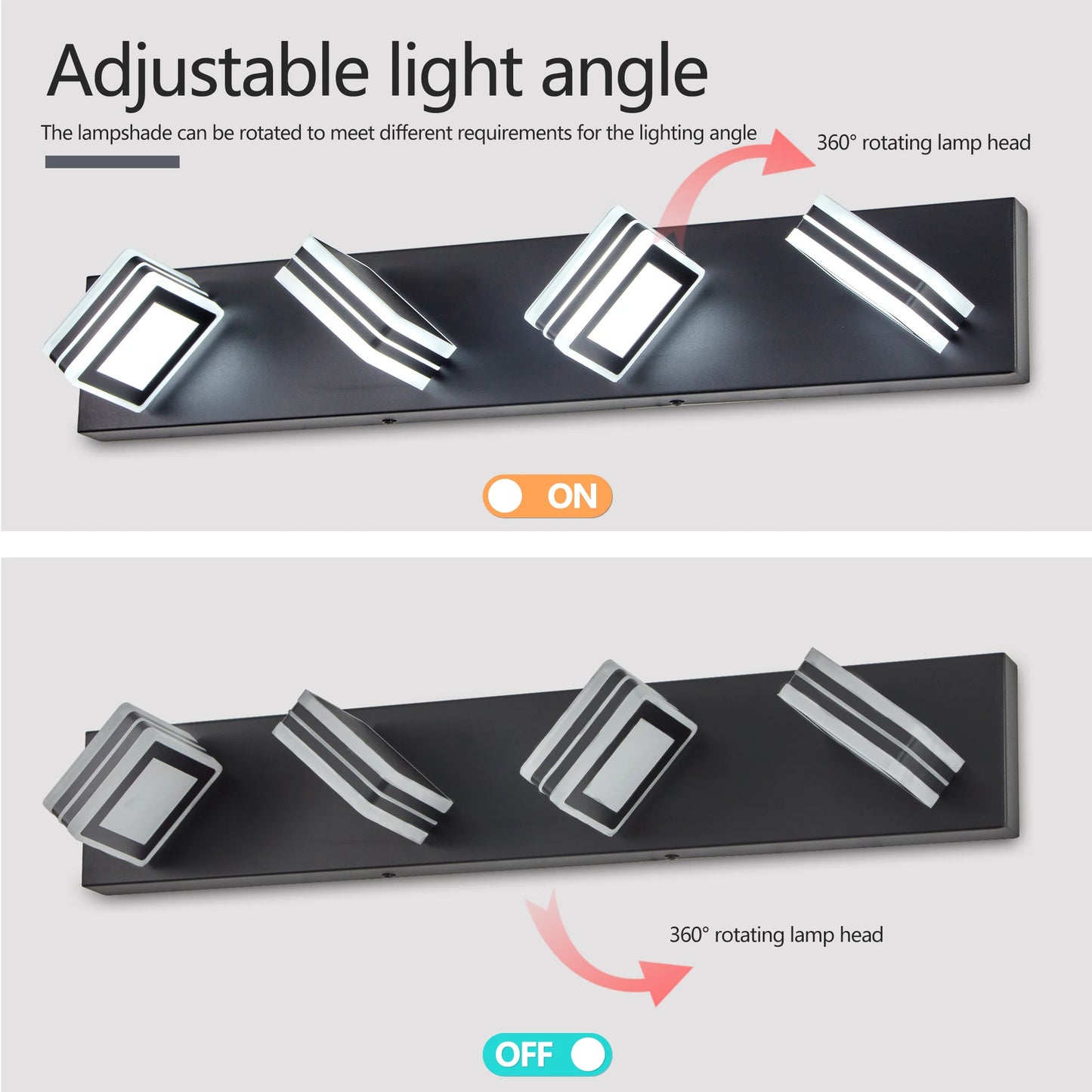 ARLGSITE LED Vanity Lights 4 Lamps Wall Mounted Over Mirror