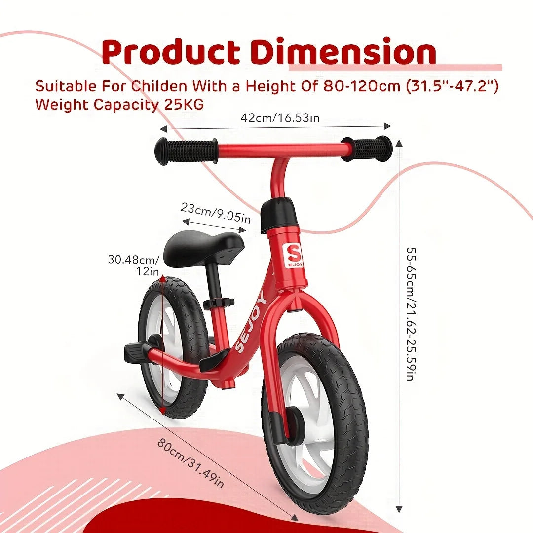 Sejoy Kids Lightweight Balance Bike Pedalless Gift Age 2-5