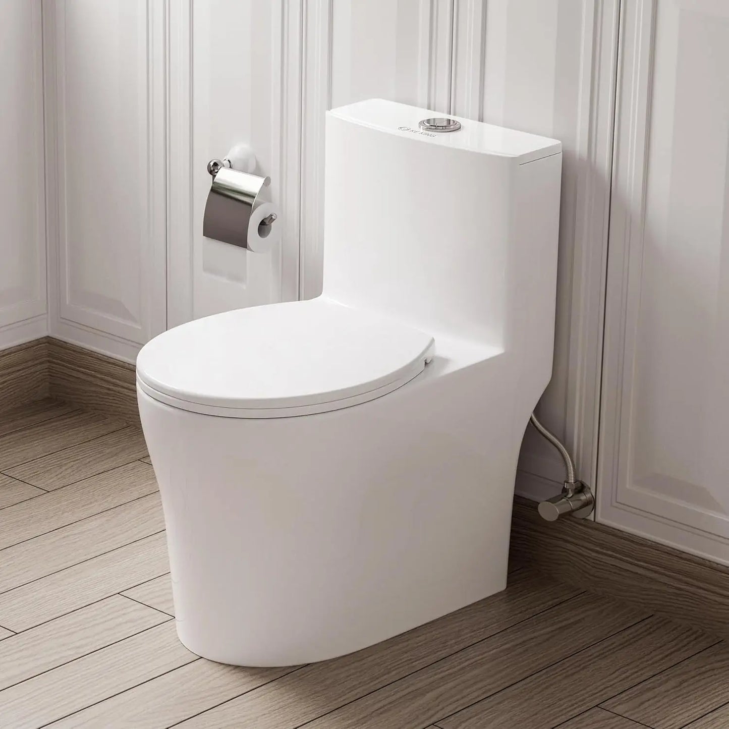 One Piece Powerful Flush Modern Toilet Small Bathroom