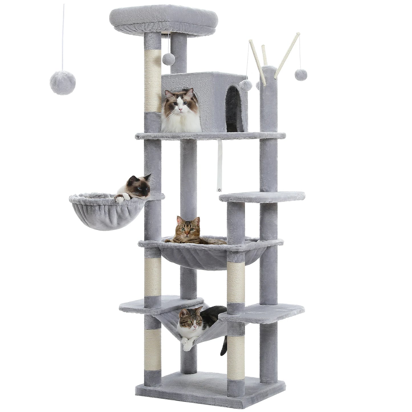 Large Cat Tree for Indoor Cats – 7-Level Activity Castle