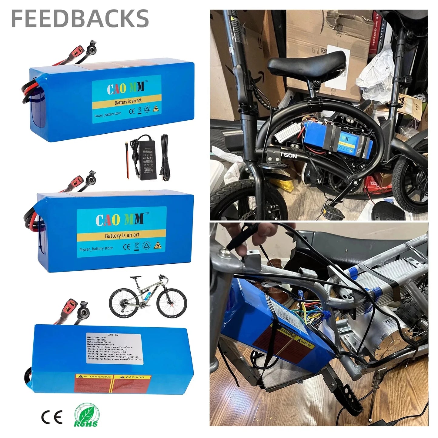 Lithium Battery Pack For Bike, Bicycle, Scooter 36V 10Ah