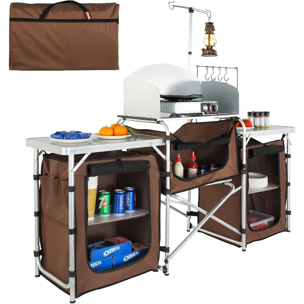 Folding Kitchen Table With Carrying Bag And 3 Cupboard