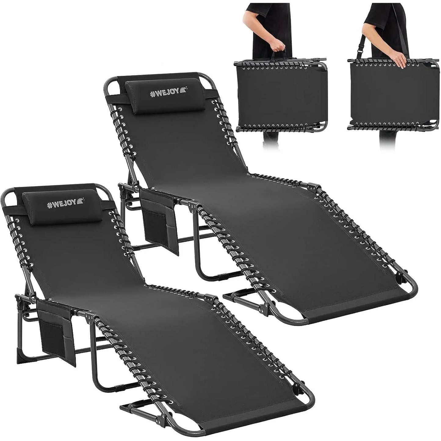 2 Pack Chaise Lounge Shoulder Strap, Pillow for Comfort