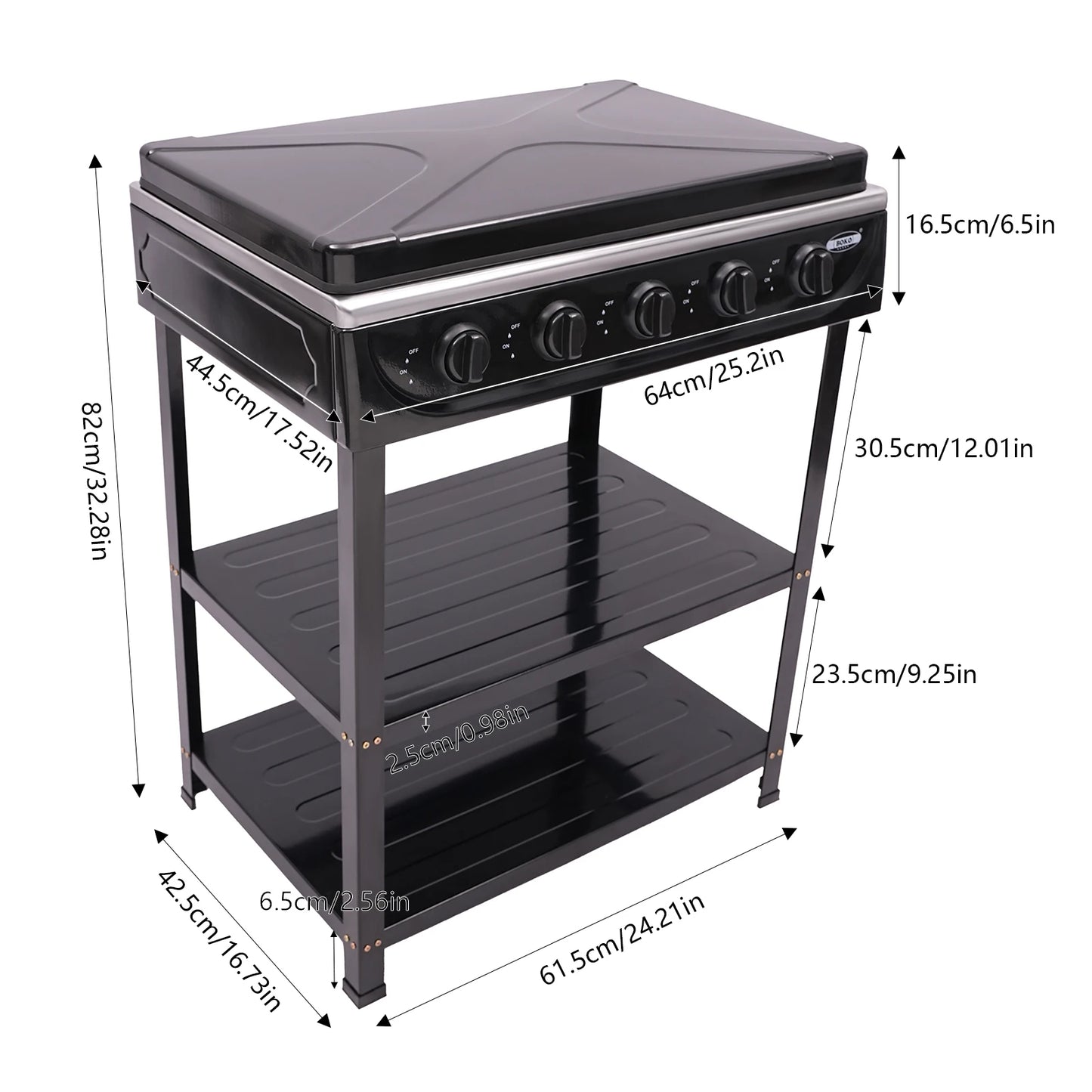 Fuel Five Burner Hearth Grill Outdoor Gas Freestanding