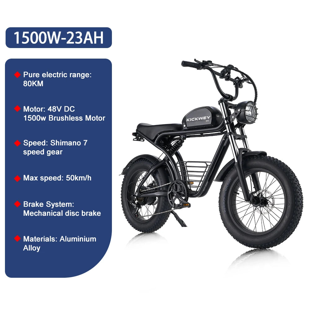 K7-1 Electric Bike – High-Speed, Brushless Motor, Carbon Steel Frame