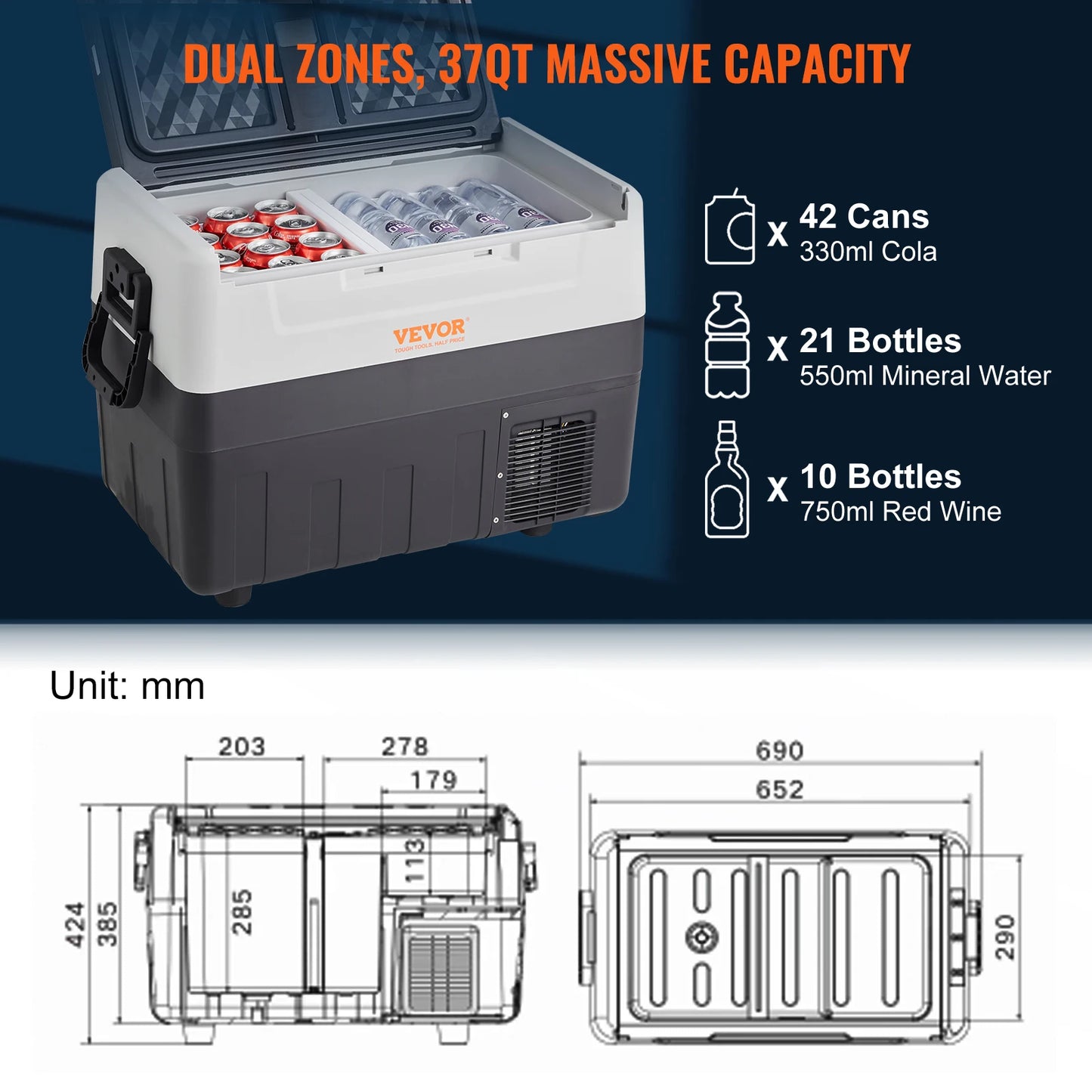45L/55L Foldable Handle Car Refrigerator for Travel Use