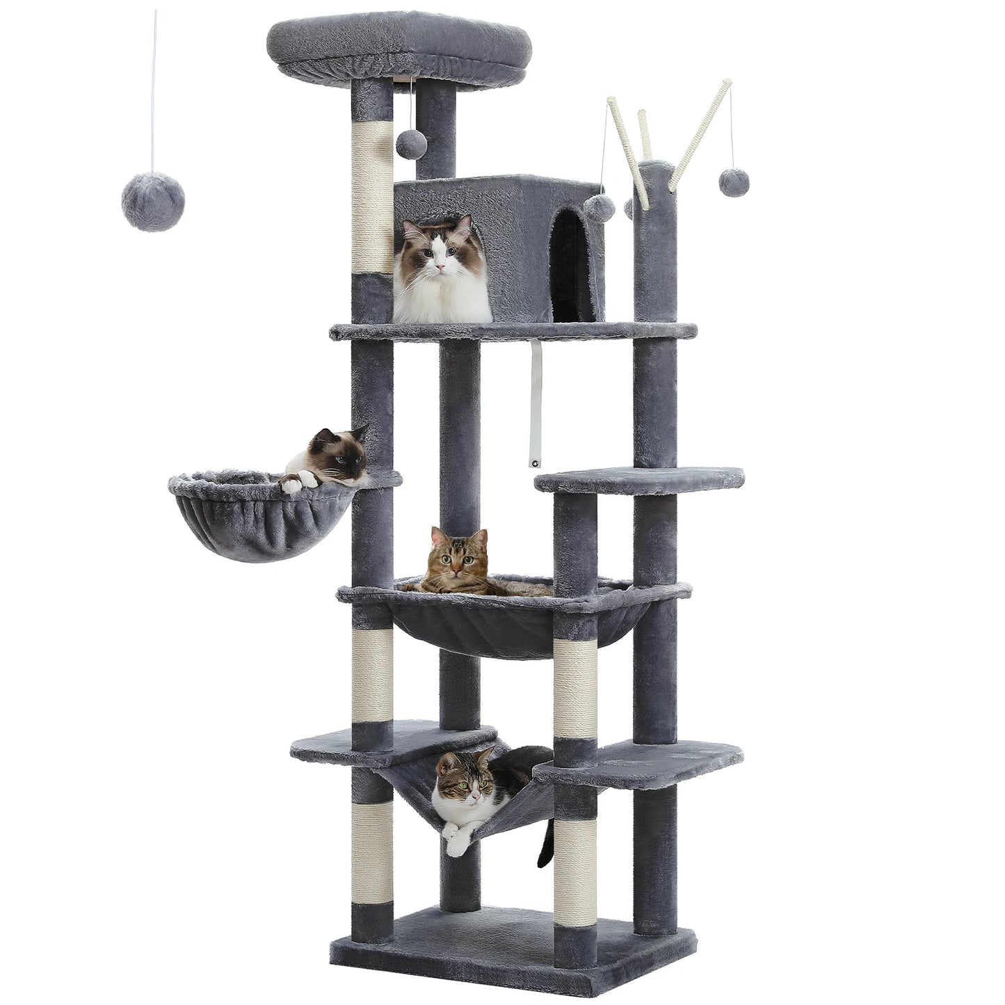 Large Cat Tree for Indoor Cats – 7-Level Activity Castle