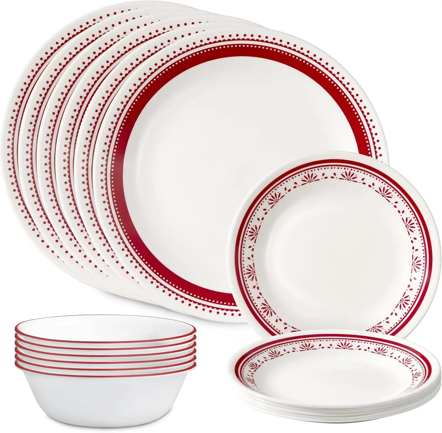 18-PC Dinnerware, Glass, Microwave and Dishwasher Safe