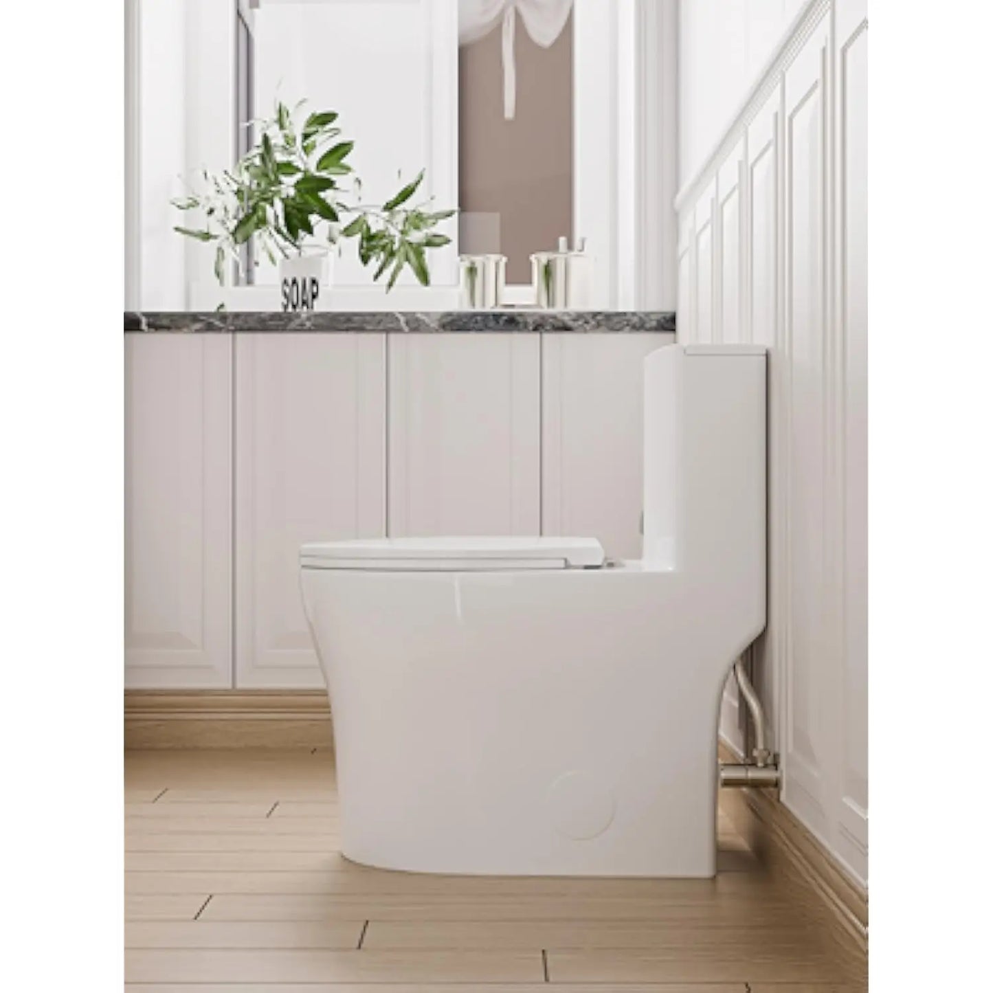 One Piece Powerful Flush Modern Toilet Small Bathroom
