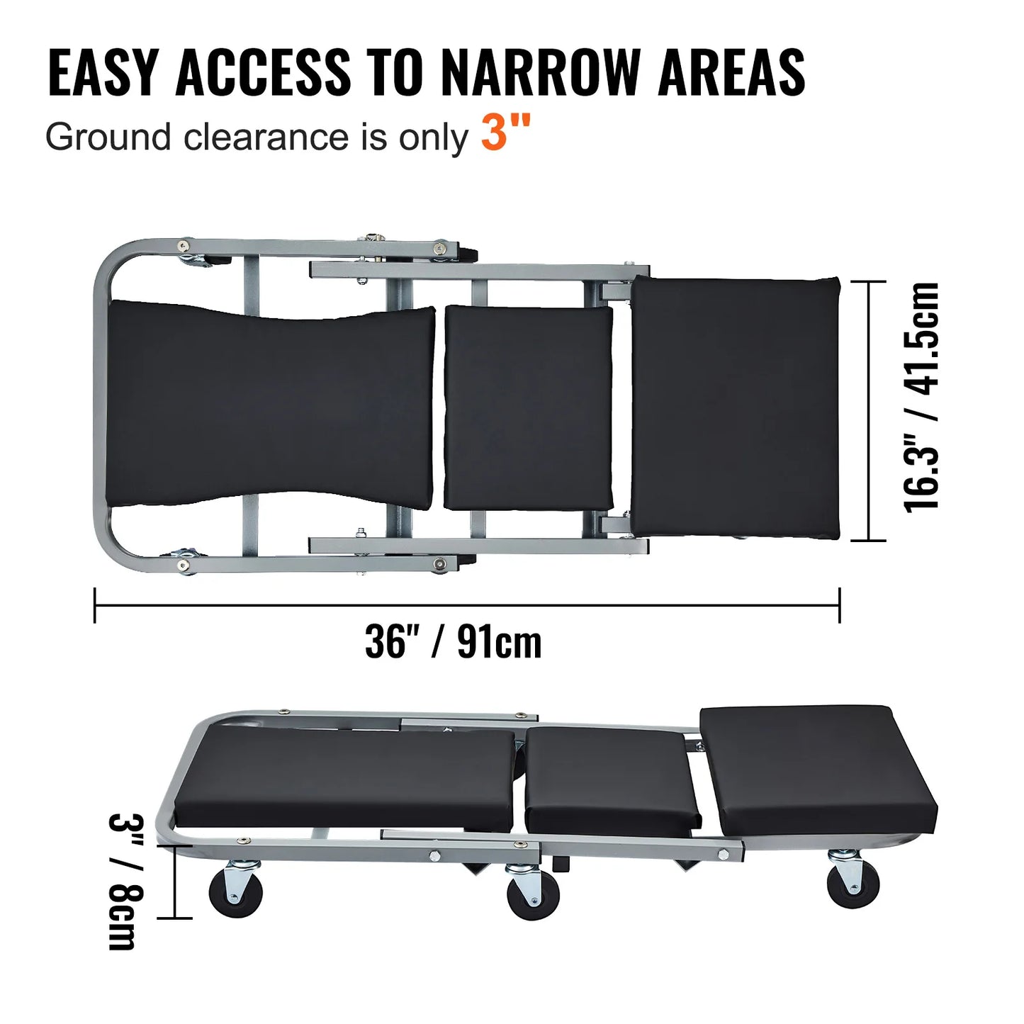 SucceBuy Mechanic Creeper Z Creeper Seat 2 in 1 Low-Profile