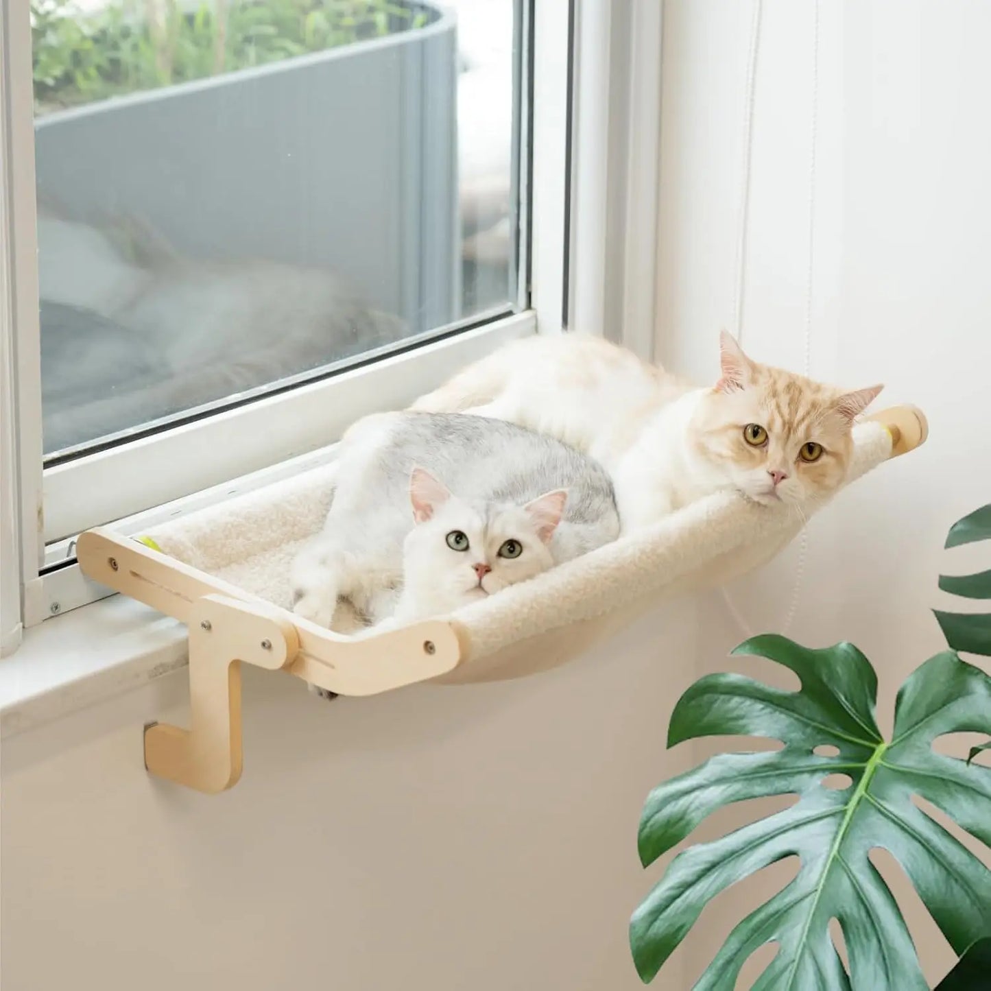Mewoofun Cat Window Perch Lounge Mount Hammock Bed Large Beige
