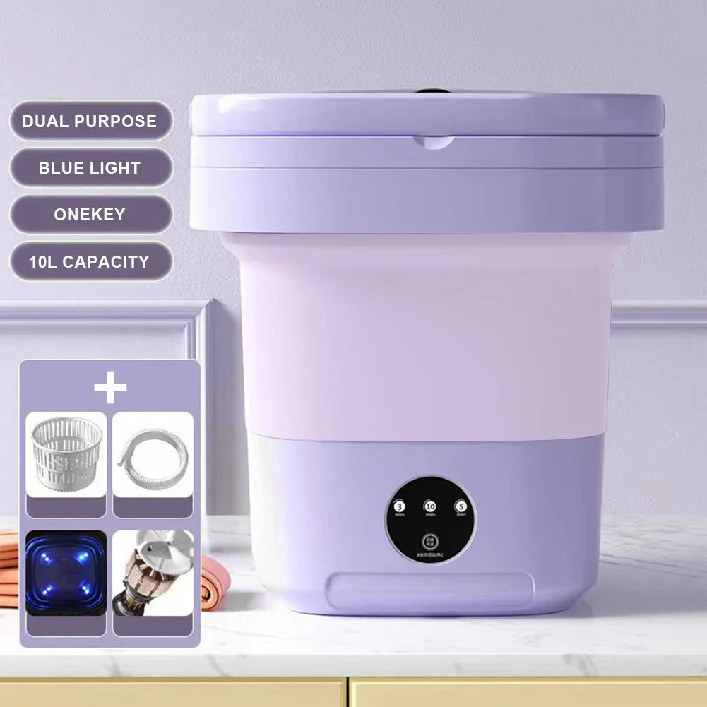 10L Small Folding Washing Machine Portable Dormitory Mini