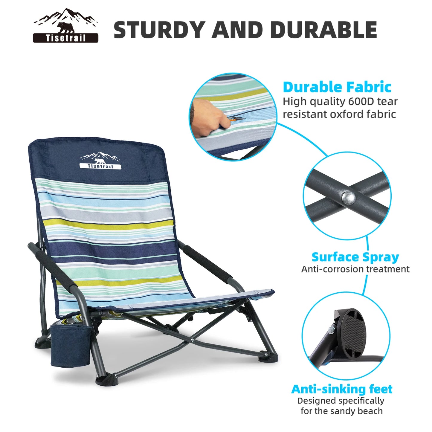 2 Pack Folding Mesh Sand Chair Lightweight for Beach Use
