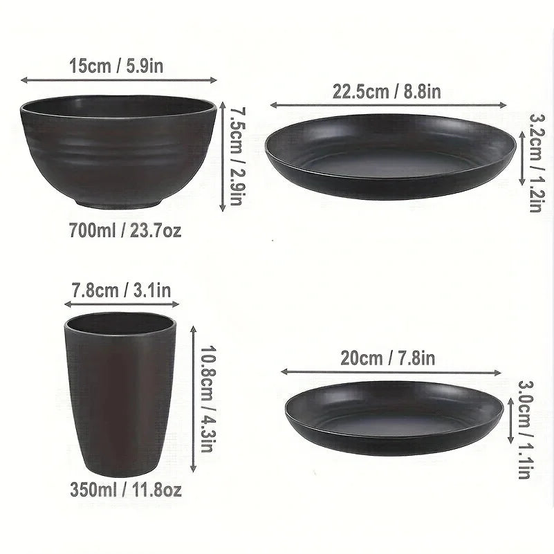 32pcs Tableware Set, Include Plates, Bowls Cups Essentials