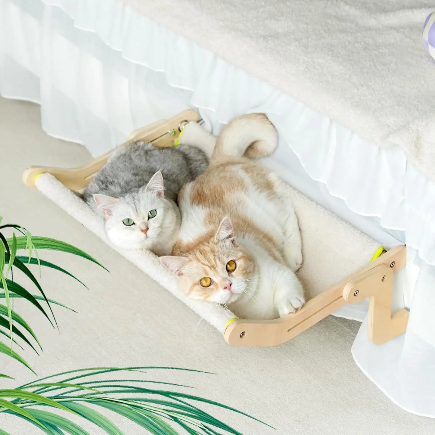 Mewoofun Cat Window Perch Lounge Mount Hammock Bed Large Beige