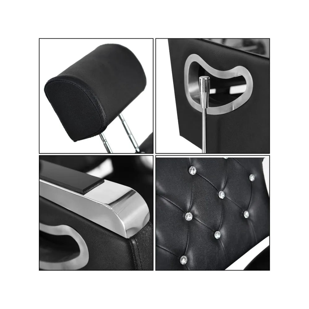 MBVM Heavy Duty Reclining Barber Chair 360 Degree Swivel Headrest