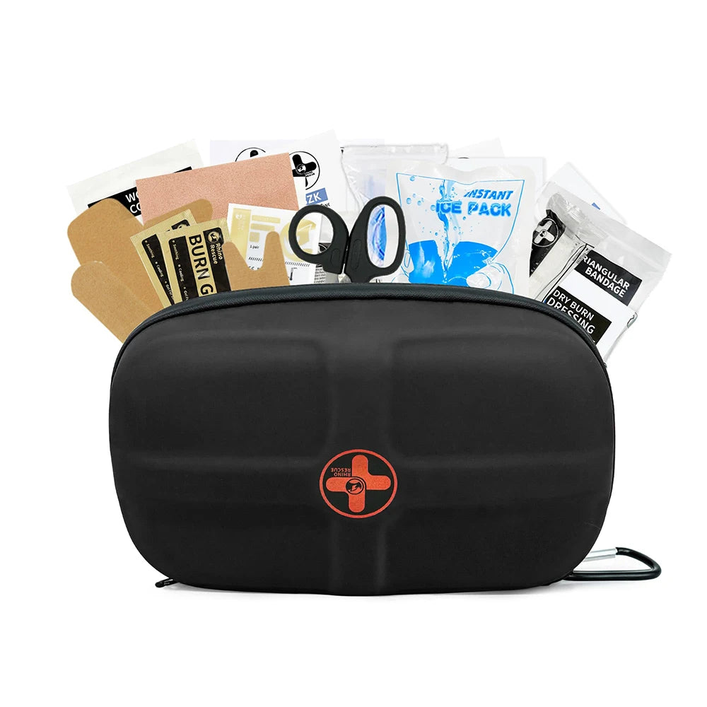 RHINO RESCUE Mini First Aid Kit: Small, Waterproof, Portable. Essential for Travel, Home, Car, College, Camping.