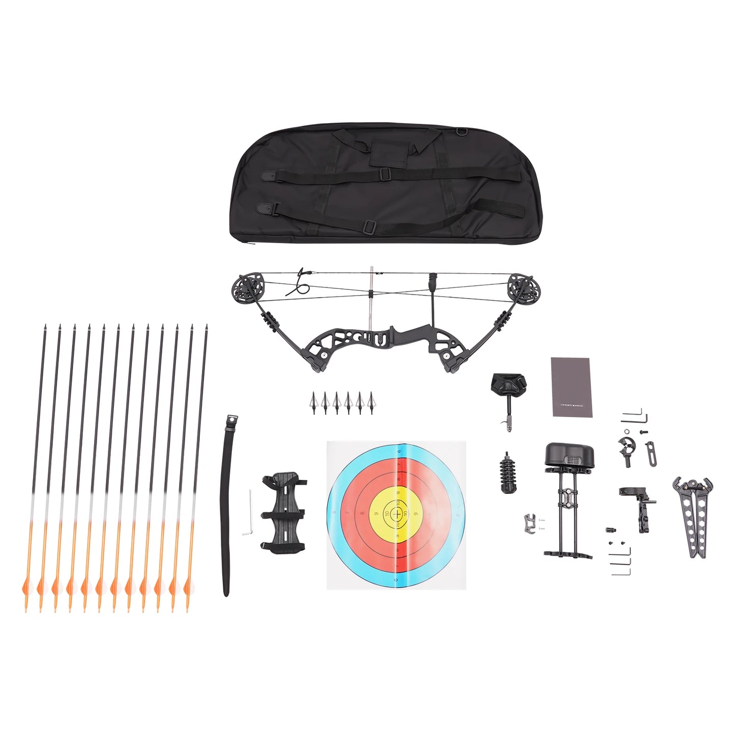 Compound Bow Kit 30-60lbs, Includes 12 Arrows