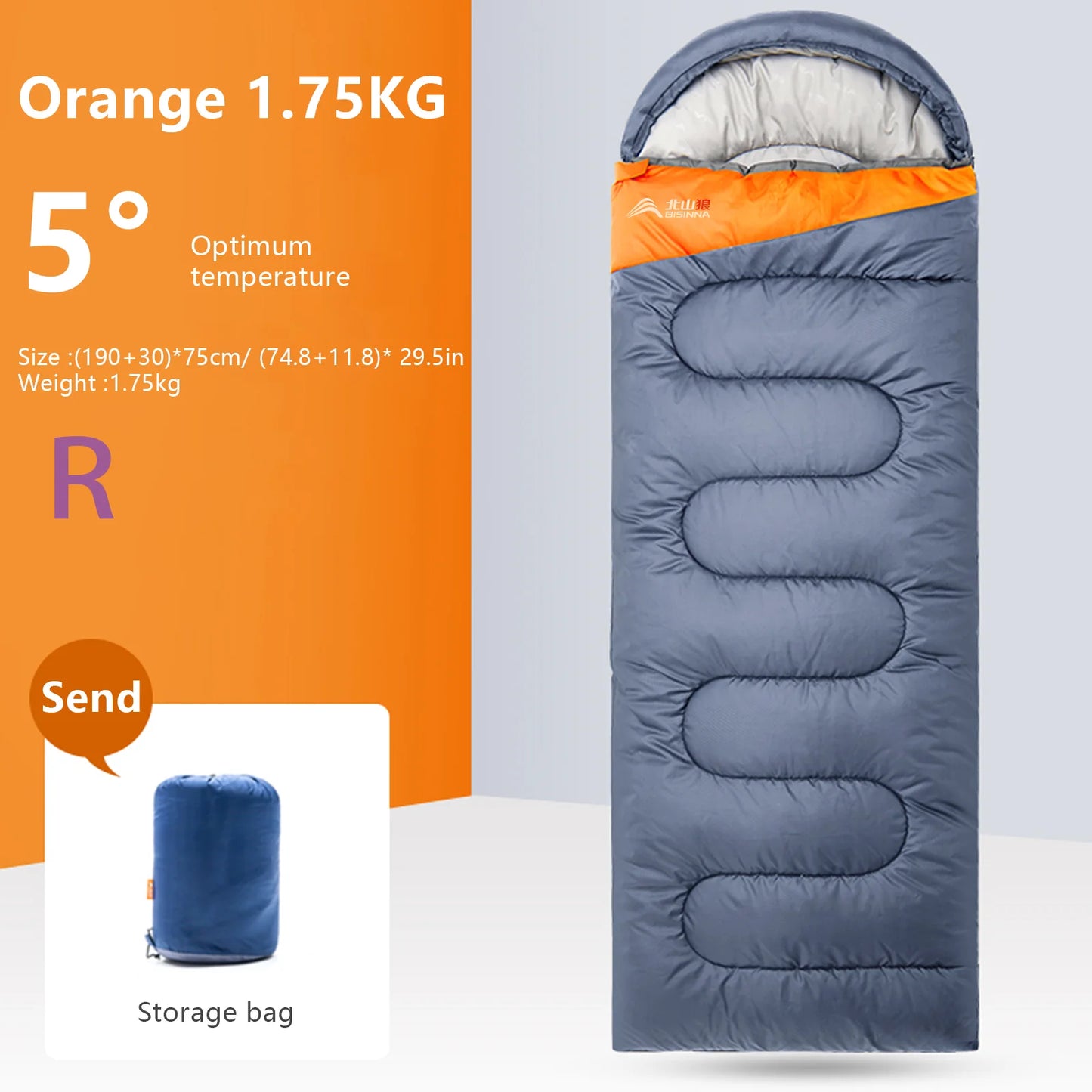 Winter Envelope Sleeping Bag for Cold Weather